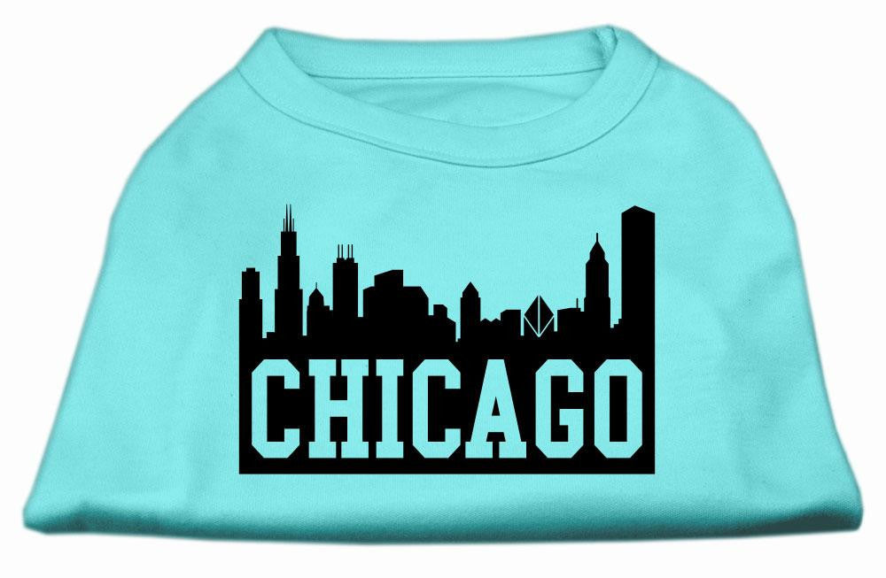Chicago Skyline Screen Print Shirt Aqua Sm (10)