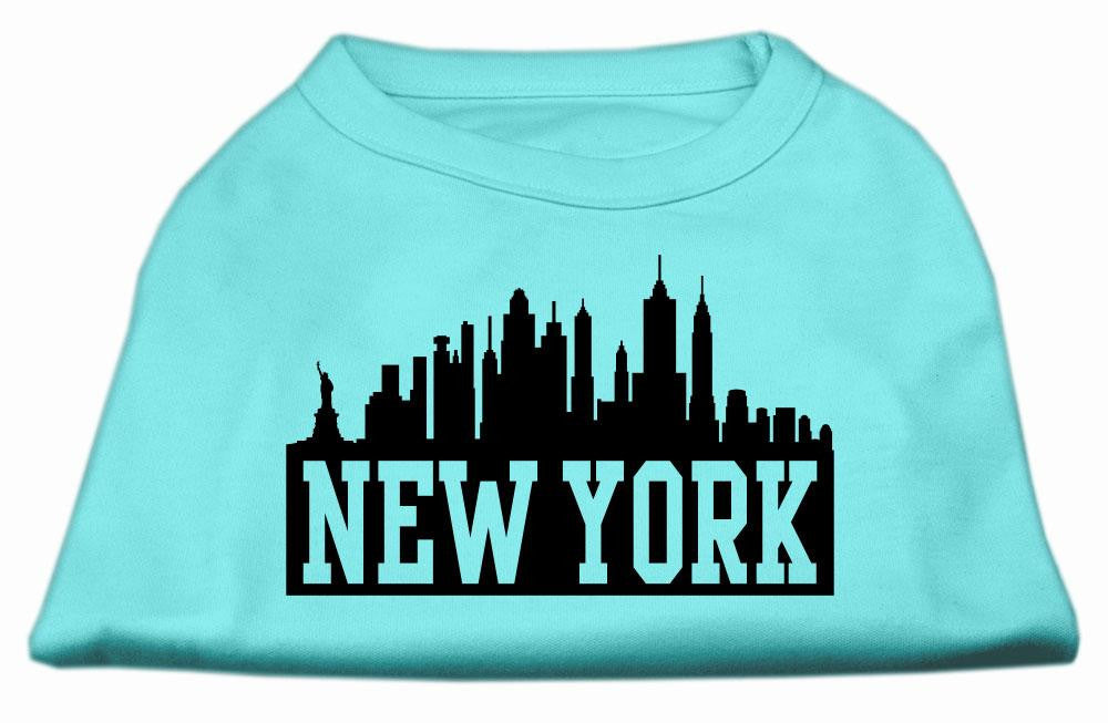 New York Skyline Screen Print Shirt Aqua XXXL (20)