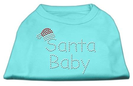 Santa Baby Rhinestone Shirts Aqua XS (8)