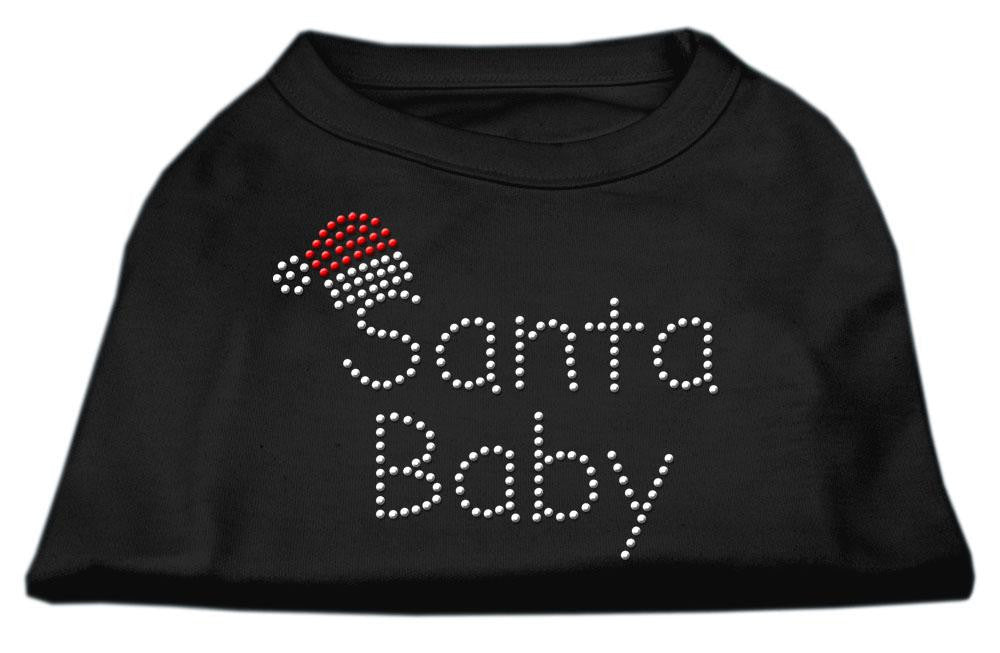 Santa Baby Rhinestone Shirts Black XXL (18)