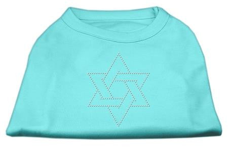 Star of David Rhinestone Shirt Aqua XXL (18)
