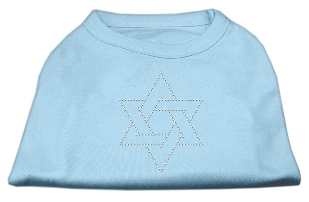Star of David Rhinestone Shirt Baby Blue XXXL(20)