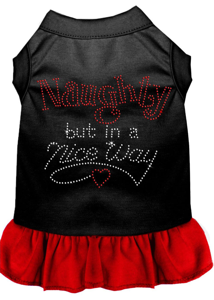 Rhinestone Naughty But In A Nice Way Dress Black With Red Xs (8)