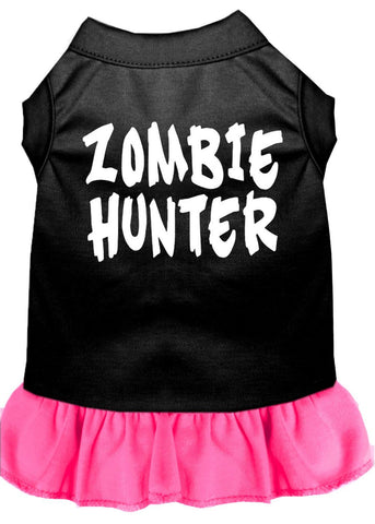Zombie Hunter Screen Print Dress Black With Bright Pink Lg (14)
