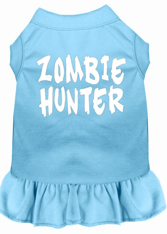Zombie Hunter Screen Print Dress Baby Blue Xs (8)