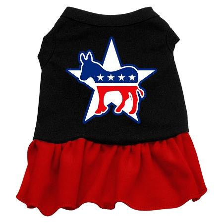 Democrat Screen Print Dress Black with Red XXXL (20)