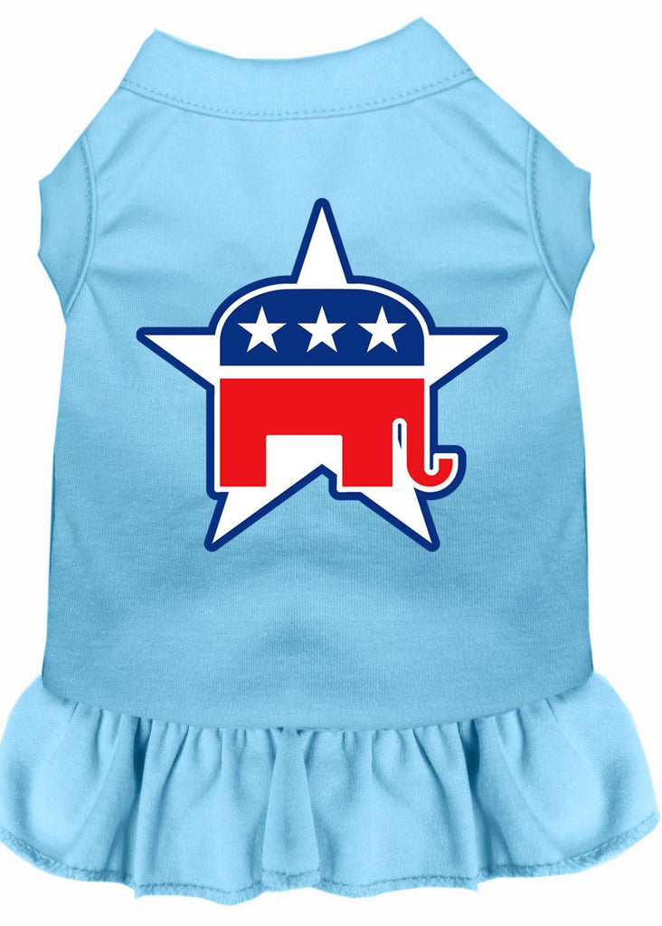 Republican Screen Print Dress Baby Blue Sm (10)