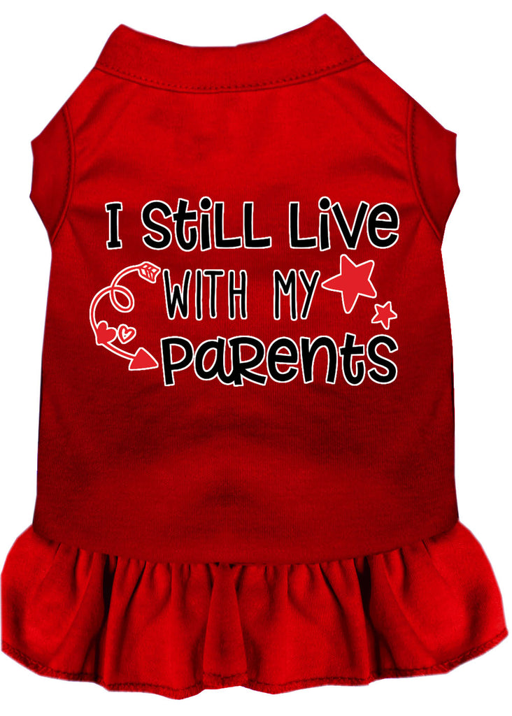 Still Live With My Parents Screen Print Dog Dress Red Xs (8)