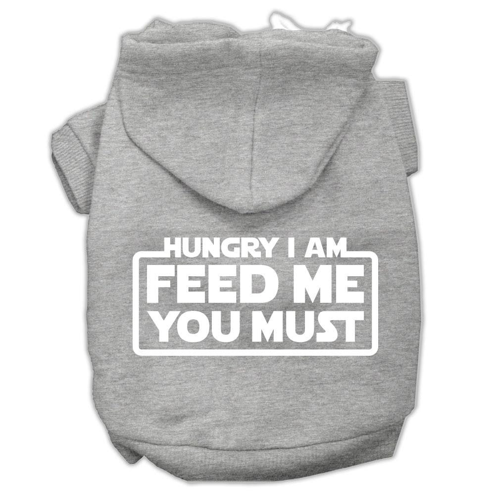 Hungry I Am Screen Print Pet Hoodies Grey Size Xl (16)