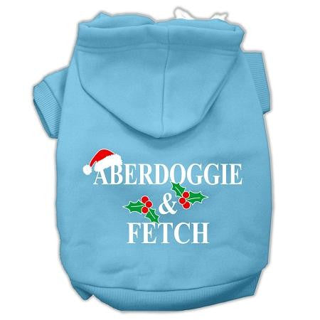 Aberdoggie Christmas Screen Print Pet Hoodies Baby Blue Size L (14)