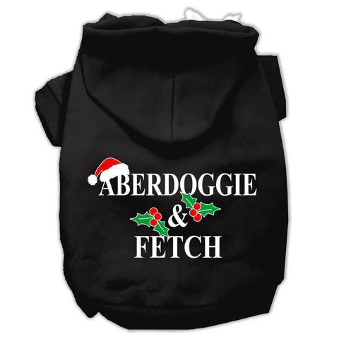 Aberdoggie Christmas Screen Print Pet Hoodies Black Size XL (16)