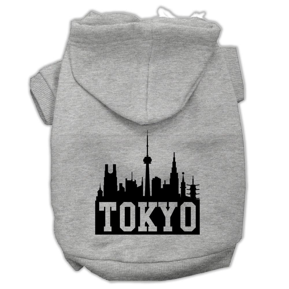 Tokyo Skyline Screen Print Pet Hoodies Grey Size Xxxl (20)