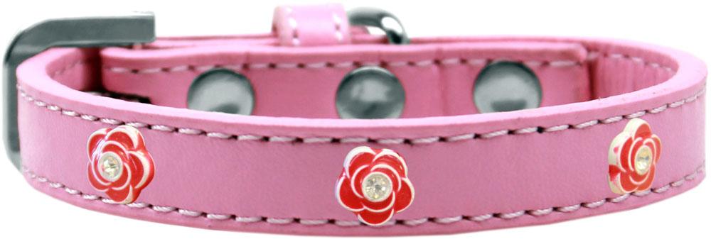 Red Rose Widget Dog Collar Light Pink Size 12
