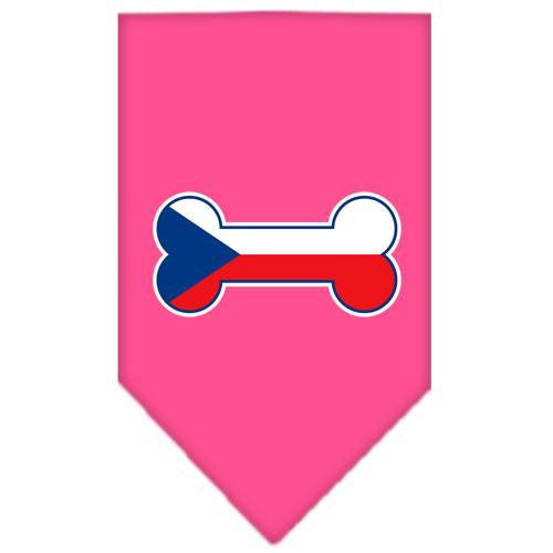 Bone Flag Czech Republic Screen Print Bandana Bright Pink Small
