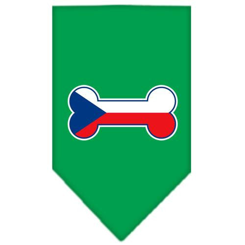 Bone Flag Czech Republic Screen Print Bandana Emerald Green Small