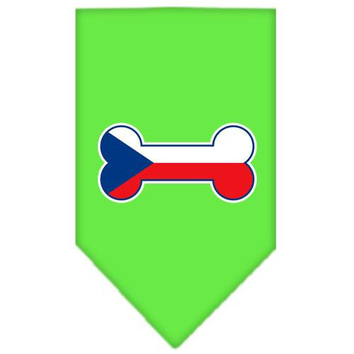 Bone Flag Czech Republic Screen Print Bandana Lime Green Small