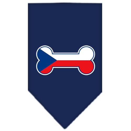 Bone Flag Czech Republic Screen Print Bandana Navy Blue Small