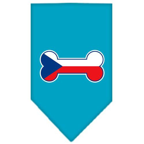 Bone Flag Czech Republic Screen Print Bandana Turquoise Small