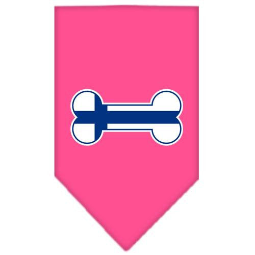 Bone Flag Finland Screen Print Bandana Bright Pink Small