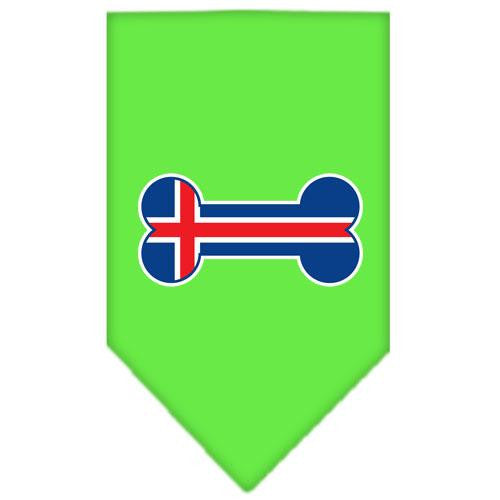 Bone Flag Iceland Screen Print Bandana Lime Green Small