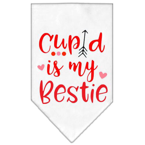 Cupid Is My Bestie Screen Print Bandana White Large