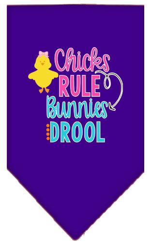 Chicks Rule Screen Print Bandana Purple Small