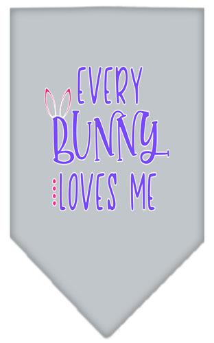 Everybunny Loves Me Screen Print Bandana Grey Small