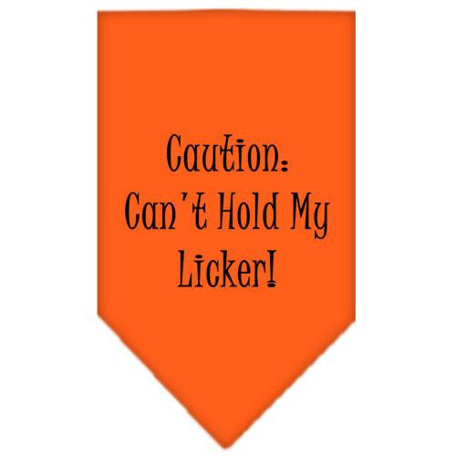 Can't Hold My Licker Screen Print Bandana Orange Large