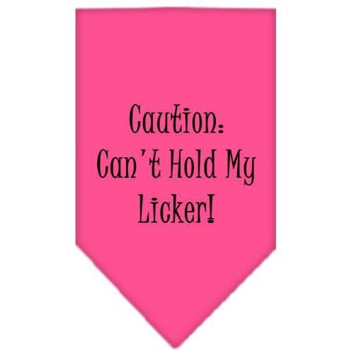 Can't Hold My Licker Screen Print Bandana Bright Pink Small