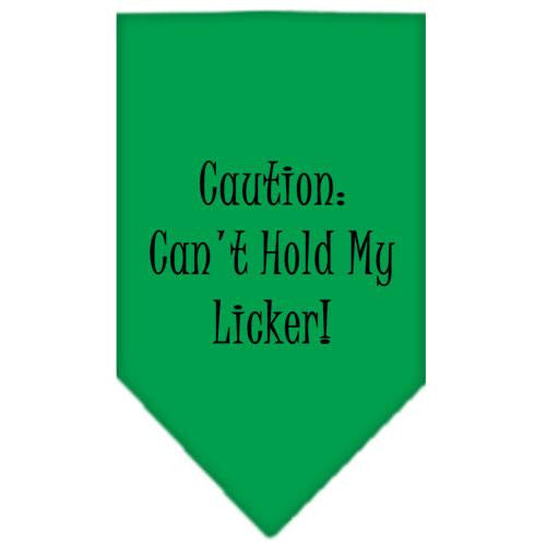 Can't Hold My Licker Screen Print Bandana Emerald Green Small