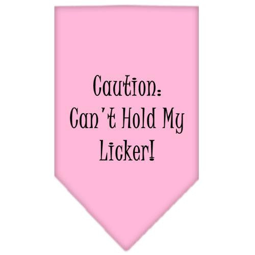 Can't Hold My Licker Screen Print Bandana Light Pink Small