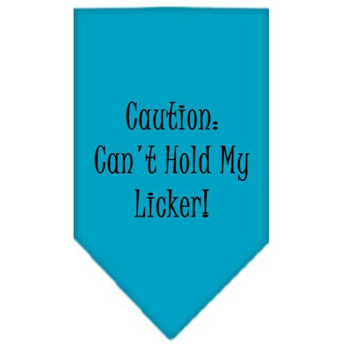 Can't Hold My Licker Screen Print Bandana Turquoise Small