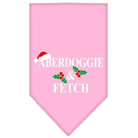 Aberdoggie Christmas Screen Print Bandana Light Pink Small