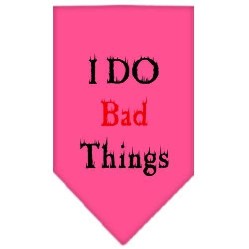 I Do Bad Things Screen Print Bandana Bright Pink Small