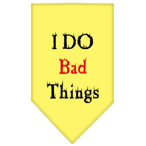 I Do Bad Things Screen Print Bandana Yellow Small