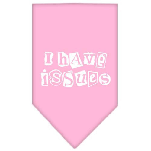 I Have Issues Screen Print Bandana Light Pink Large