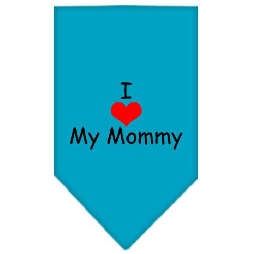 I Heart My Mommy Screen Print Bandana Turquoise Large