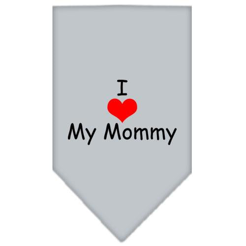 I Heart My Mommy Screen Print Bandana Grey Small