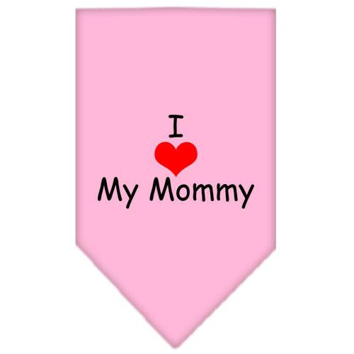 I Heart My Mommy Screen Print Bandana Light Pink Small