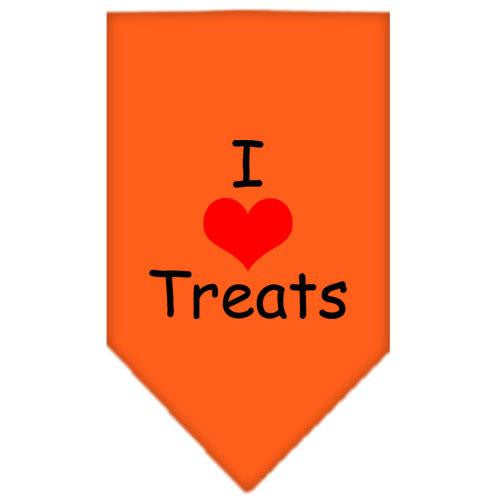 I Heart Treats Screen Print Bandana Orange Small