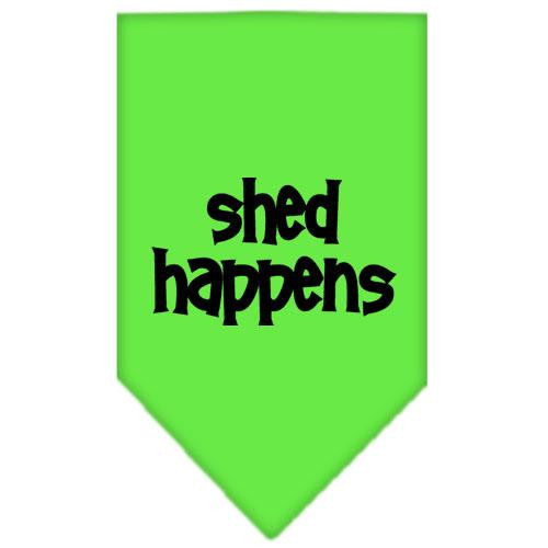 Shed Happens Screen Print Bandana Lime Green Small