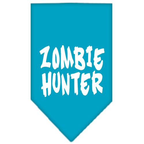 Zombie Hunter Screen Print Bandana Turquoise Small