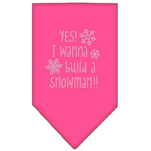 Yes! I Want To Build A Snowman Rhinestone Bandana Bright Pink Large