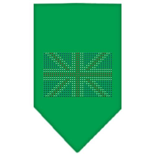 British Flag Rhinestone Bandana Emerald Green Large