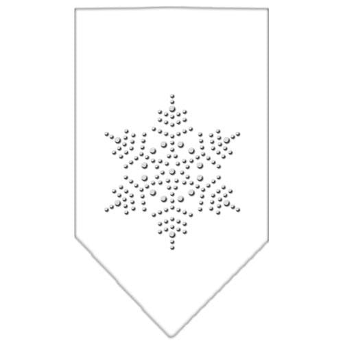 Snowflake Rhinestone Bandana White Large