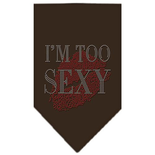 I'm Too Sexy Rhinestone Bandana Cocoa Large