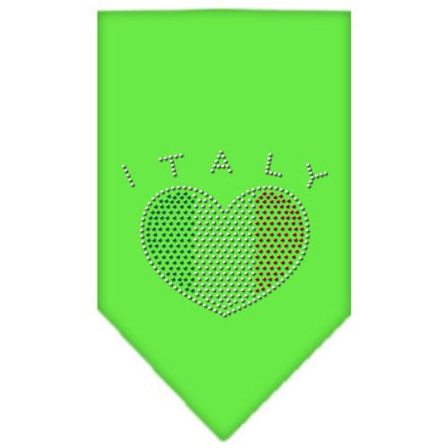 Italy Rhinestone Bandana Lime Green Large