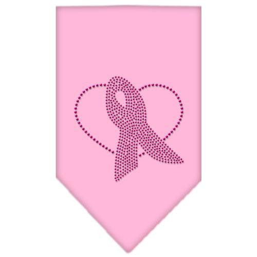 Pink Ribbon Rhinestone Bandana Light Pink Small