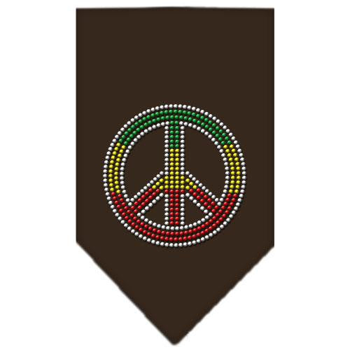 Rasta Peace Rhinestone Bandana Cocoa Small