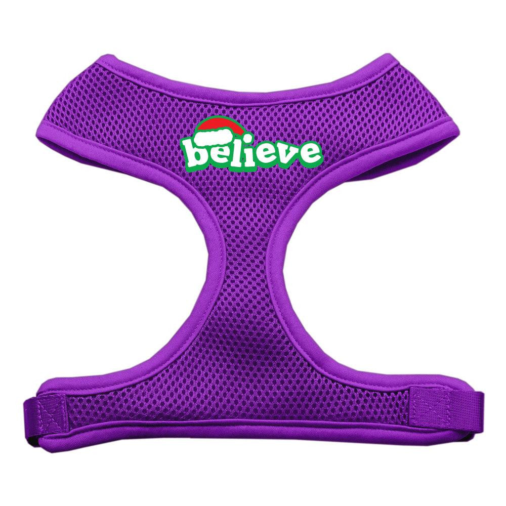 Believe Screen Print Soft Mesh Harnesses Purple Small